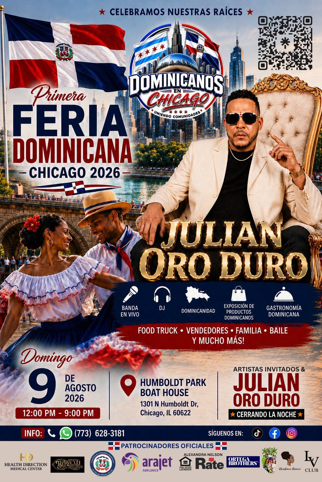 Flyer oficial - Primera Feria Dominicana en Chicago 2026